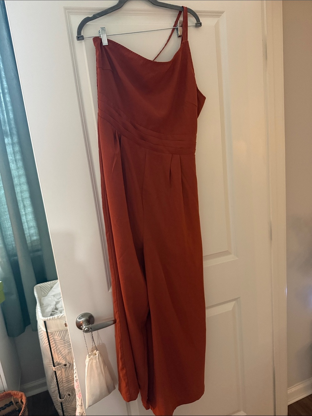 Women's Rust One-Shoulder Jumpsuit